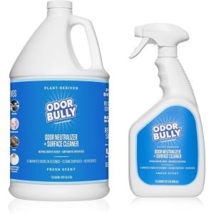 Whip-It Odor Bully Instant Odor Neutralizer Spray – Stain Remover and Odor Eliminator for Home and Car in One – Gallon and 32oz Spray