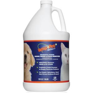Whip-Pet Pet Odor Eliminator and Stain Remover – Enzymatic Cleaner for Dog Urine and Carpet Odor Eliminator – Pet Odor Remover – 128 fl oz / 3.78L