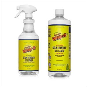 Whip-It All Natural Enzyme Cleaner Stain Fighting Kit – Professional Strength Stain Remover Spray 32oz and Concentrate Multi-Purpose Stain Remover 32oz – Made in the USA
